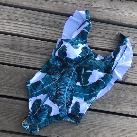 JUST IN  ♡ RIO Palm Print Swimsuit - Picture 4 of 8